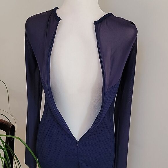 Reiss mesh sleeve Rita dress Indigo blue - Picture 7 of 15